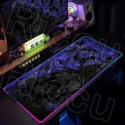 Metal Lion RGB LED Gaming Mouse Pad – XXL HD Print Non-Slip Desk Mat for PC & Esports