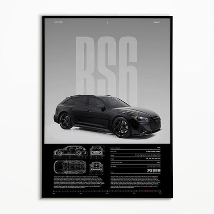 The Heritage Garage Series: Classic Black & White Car Canvas Art