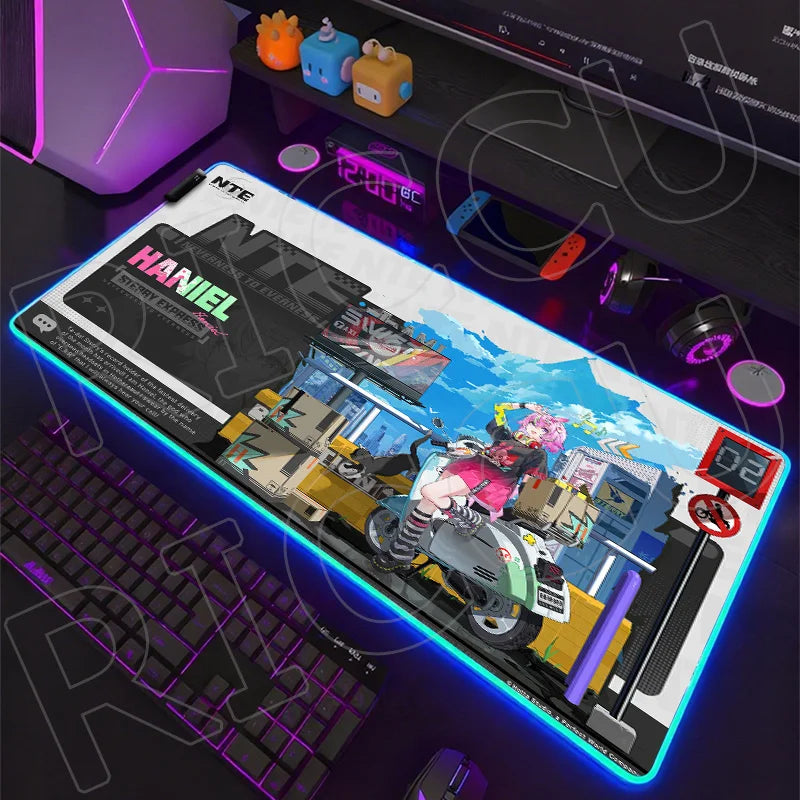 NTE Edition: RGB Extended Gaming Desk Mat with Custom LED Lighting