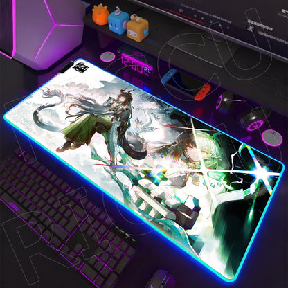 RGB LED Gaming Mouse Pad – Anime Desk Mat