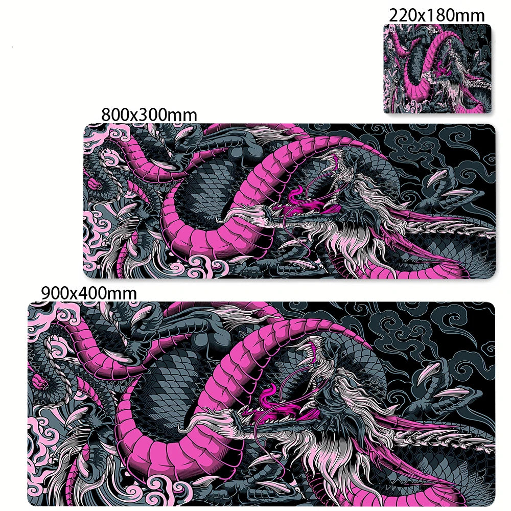 XL Gaming Mouse Pad – Black & White Dragon