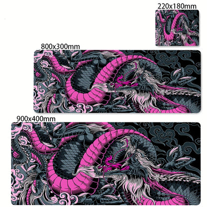 XL Gaming Mouse Pad – Black & White Dragon
