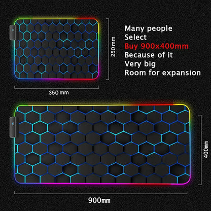 RGB Gaming Mouse Pad – Geometric Art LED Backlit