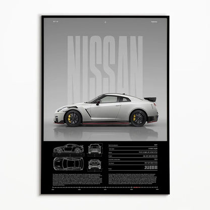 The Heritage Garage Series: Classic Black & White Car Canvas Art