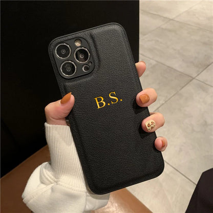 The Luxe Collection: Custom PU Leather Initials Case