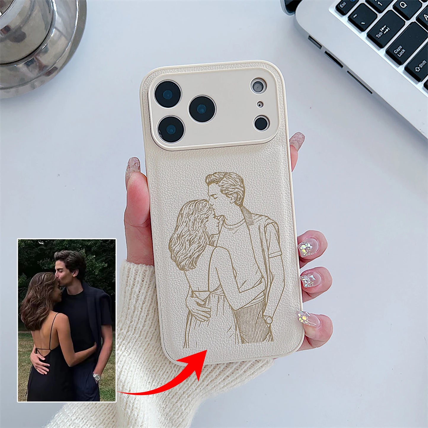 The Engraved Portrait: Custom Line Art Case