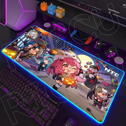 NTE Edition: RGB Extended Gaming Desk Mat with Custom LED Lighting
