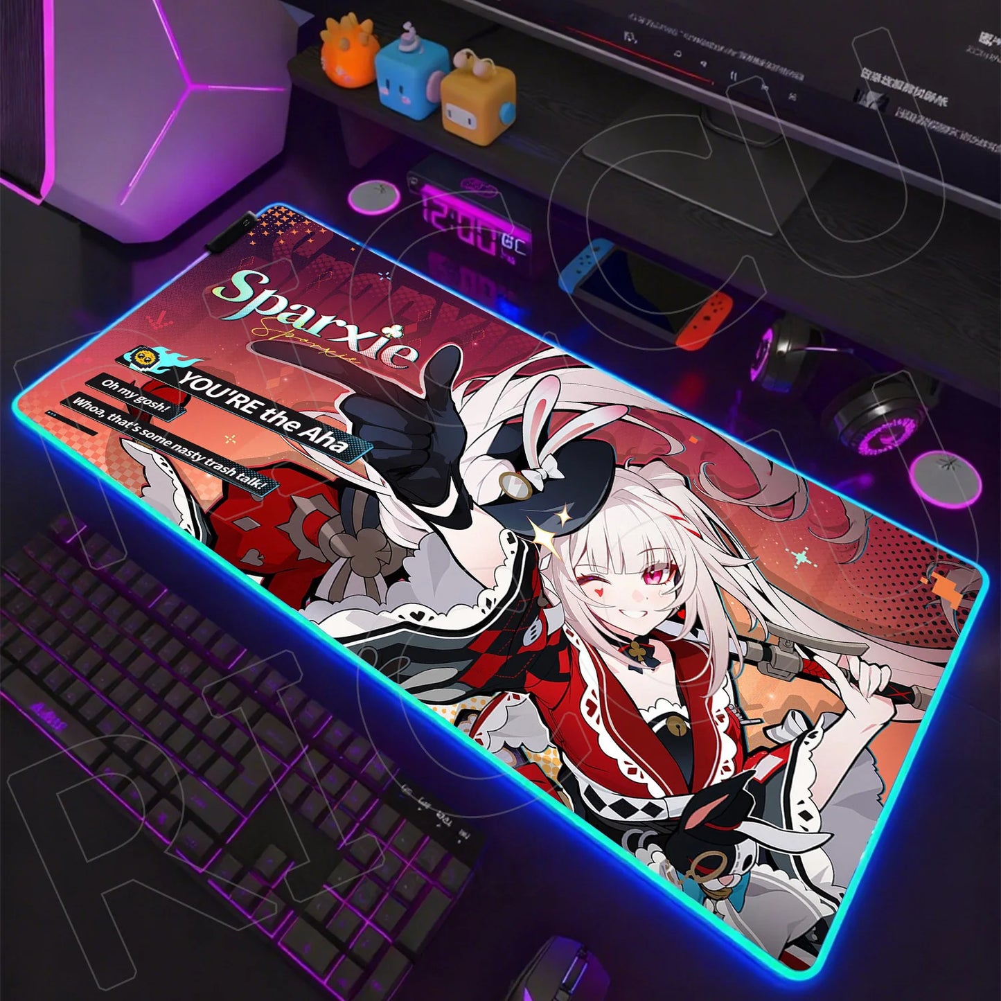 Riccu Edition: XXL RGB Extended Gaming Desk Mat with Custom LED Lighting