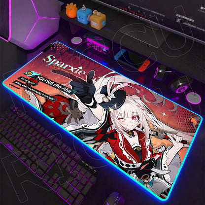 Riccu Edition: XXL RGB Extended Gaming Desk Mat with Custom LED Lighting