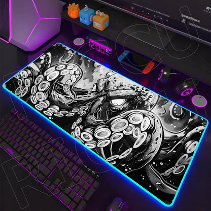 Sea Edition: RGB Extended Gaming Desk Mat with Custom LED Lighting
