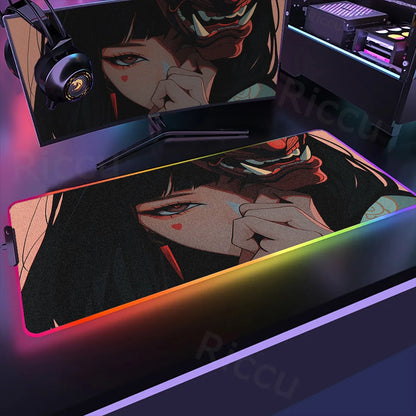 Samurai Edition: RGB Extended Gaming Desk Mat with Custom LED Lighting
