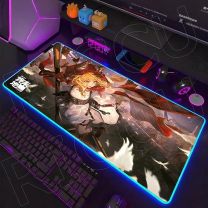 Knights Edition: RGB Extended Gaming Desk Mat with Custom LED Lighting