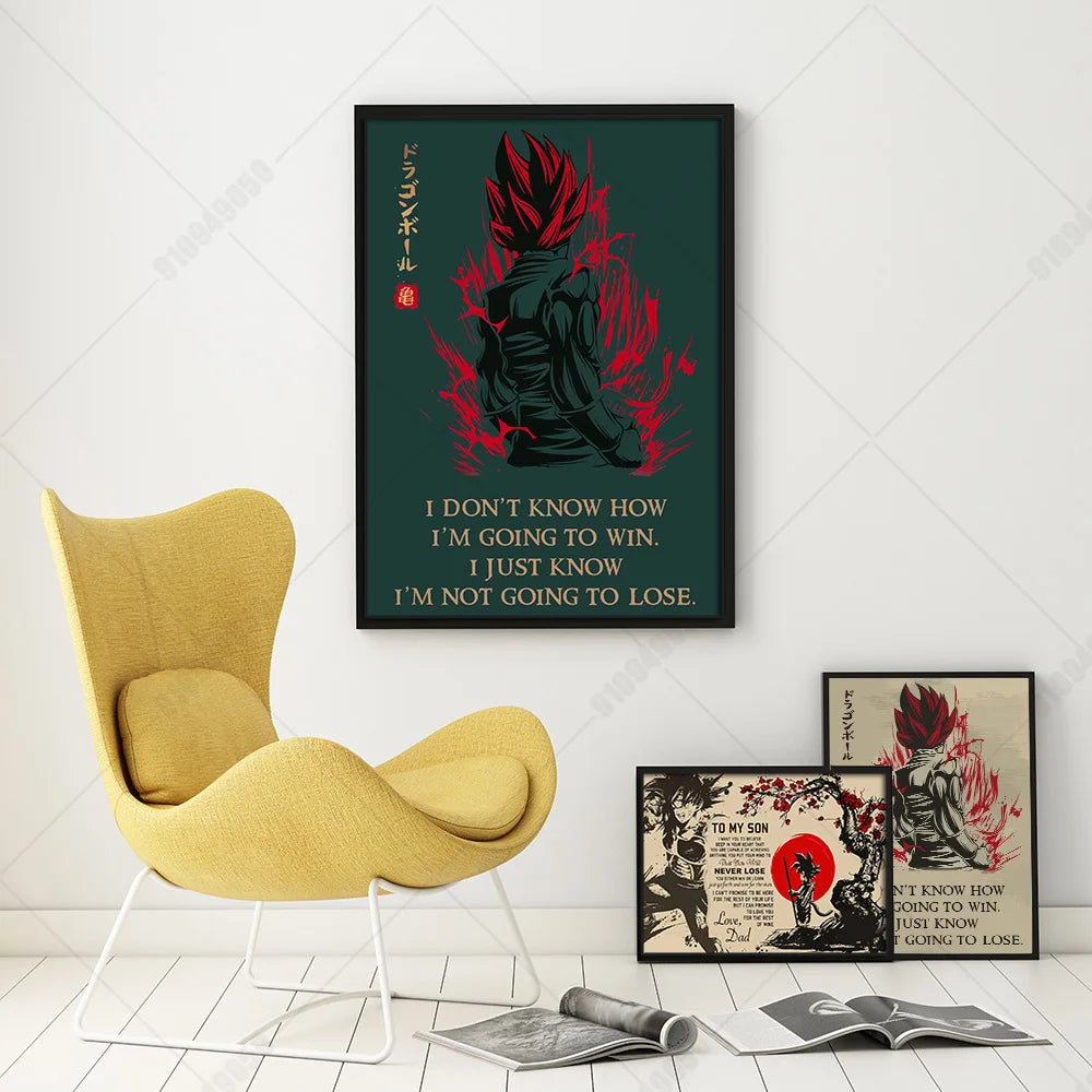 Dragon Ball Z Anime Canvas Poster – Goku & Vegeta Wall Art