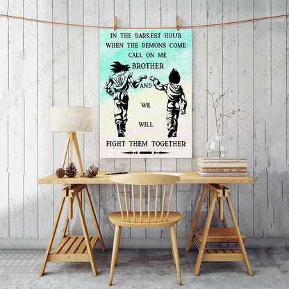 Dragon Ball Z Anime Canvas Poster – Goku & Vegeta Wall Art