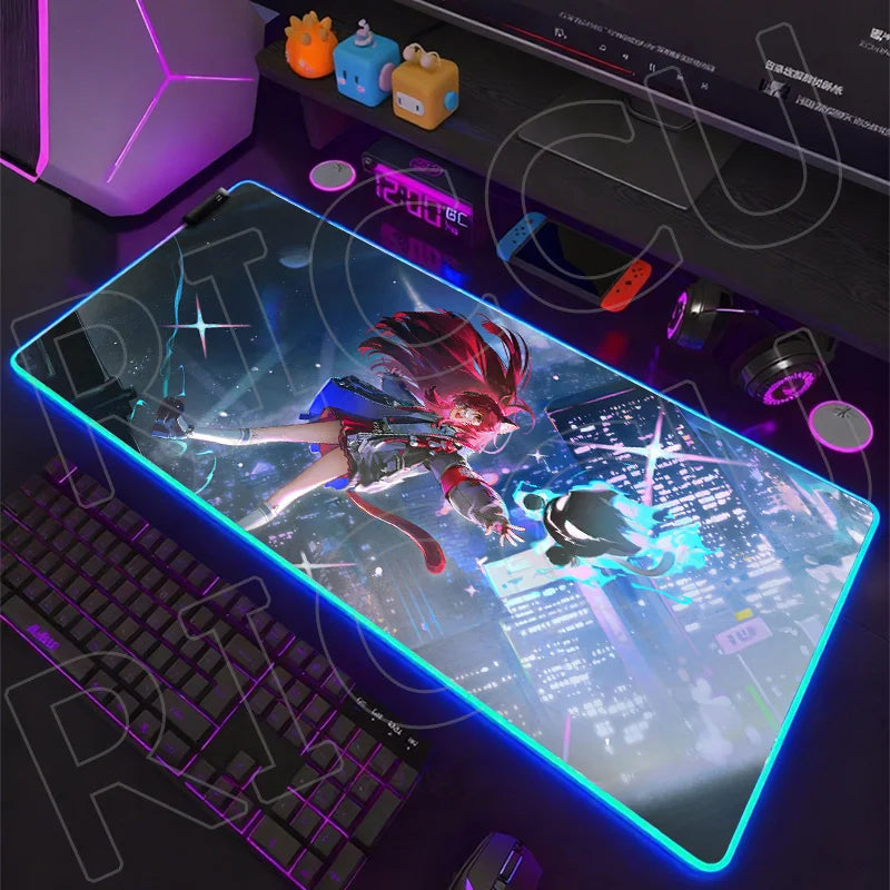 NTE Edition: RGB Extended Gaming Desk Mat with Custom LED Lighting
