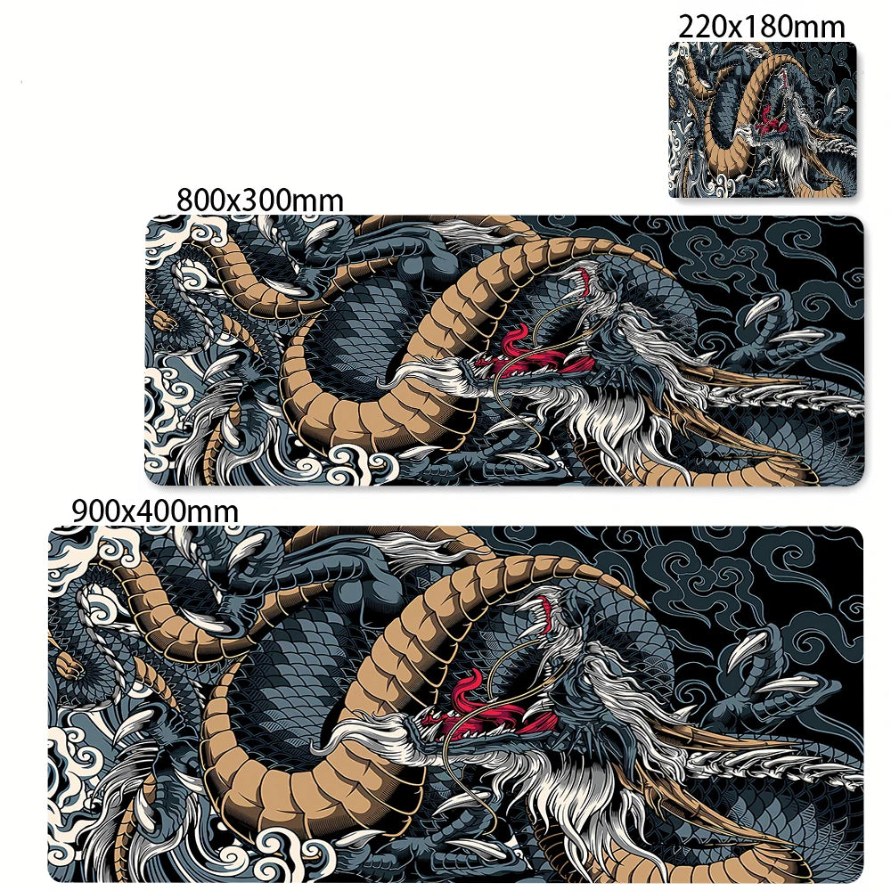 XL Gaming Mouse Pad – Black & White Dragon
