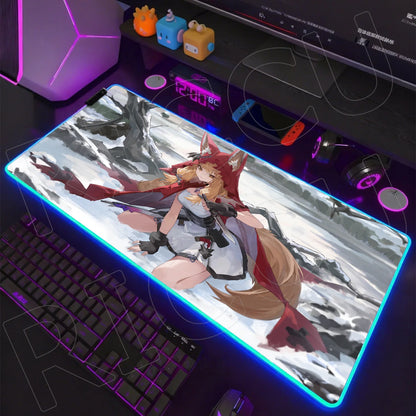 Knights Edition: RGB Extended Gaming Desk Mat with Custom LED Lighting