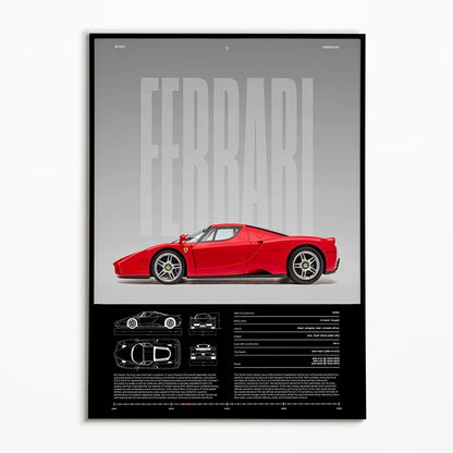 The Heritage Garage Series: Classic Black & White Car Canvas Art