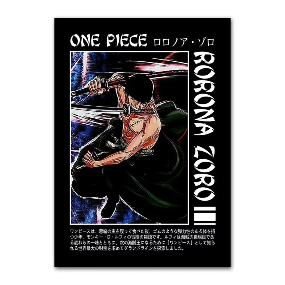 One Piece Anime Canvas Poster – Luffy & Characters Wall Art