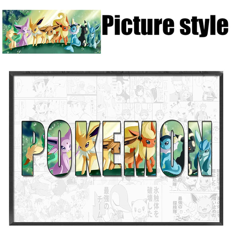 Pokémon Pikachu Custom Name Poster – Anime Canvas Wall Art