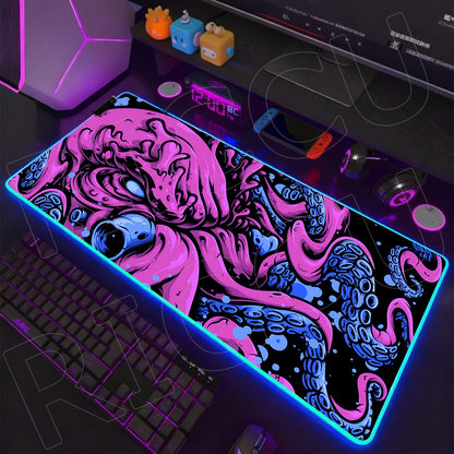 Sea Edition: RGB Extended Gaming Desk Mat with Custom LED Lighting