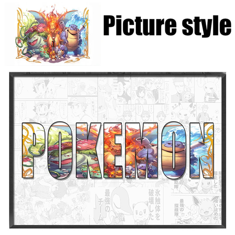 Pokémon Pikachu Custom Name Poster – Anime Canvas Wall Art