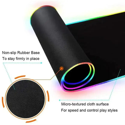 RGB Gaming Mouse Pad – Geometric Art LED Backlit