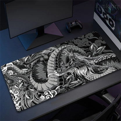 XL Gaming Mouse Pad – Black & White Dragon