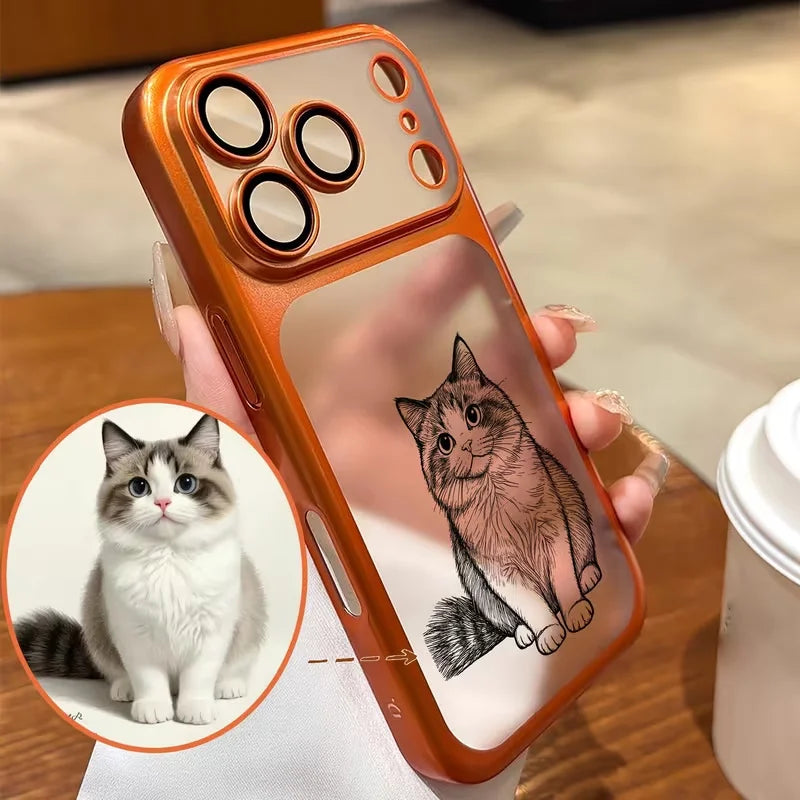 The Bespoke Portrait: Custom Line Art Frosted Case