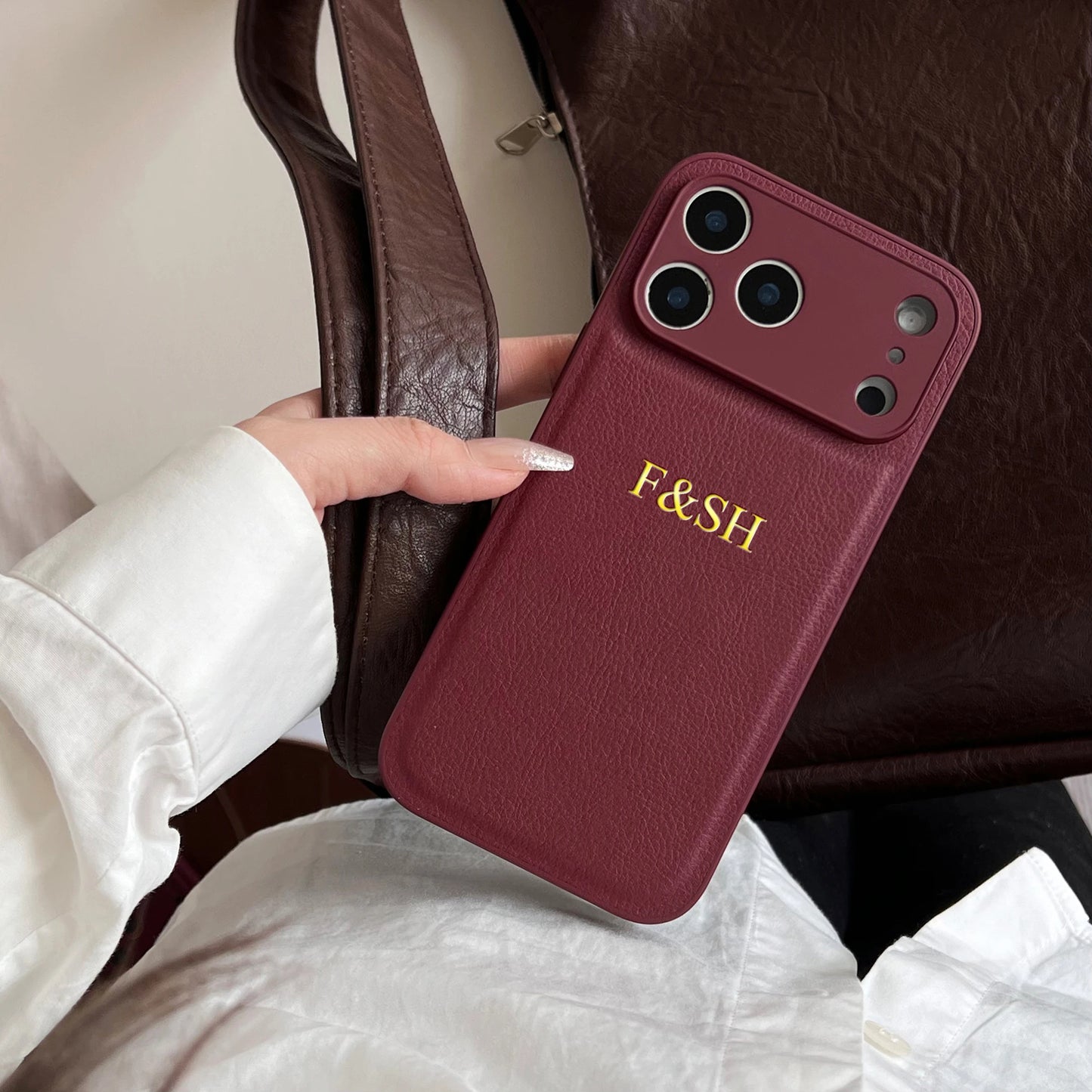 The Monogram Series: Custom Gold Foil Engraved Leather Case
