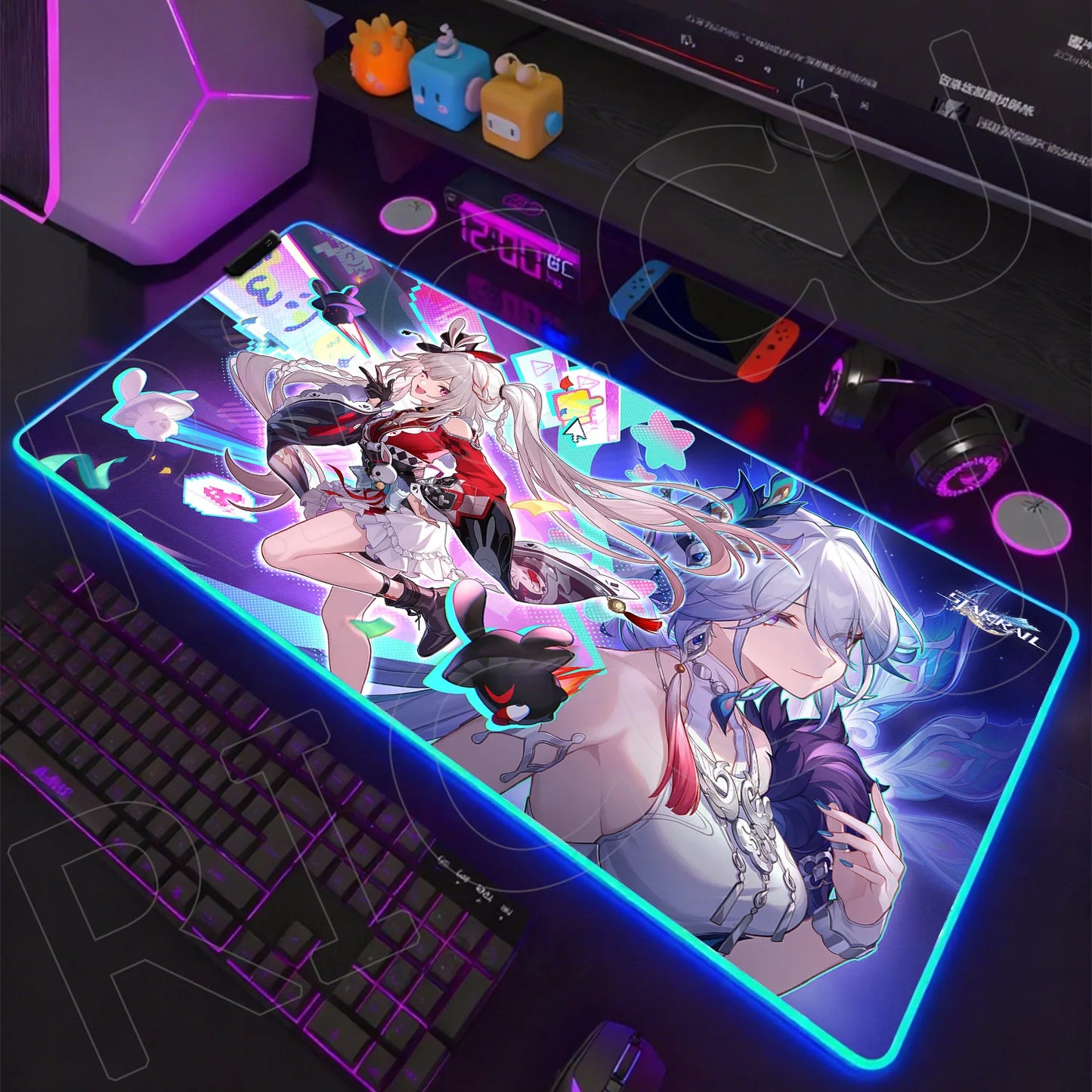 Riccu Edition: XXL RGB Extended Gaming Desk Mat with Custom LED Lighting