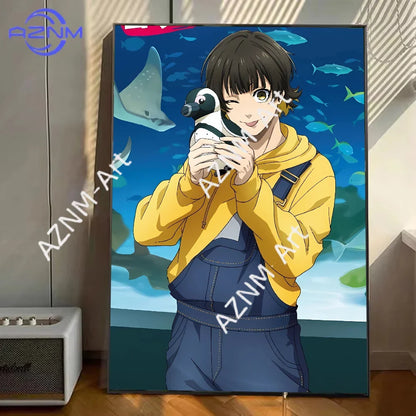 The Egoist’s Playtime: Kawaii Bachira Meguru Cat-Themed Canvas Art