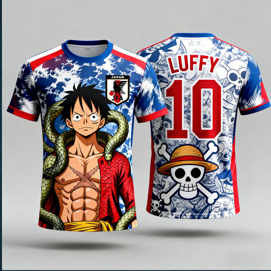 One Piece Anime Costume T-Shirt | Luffy Football Jersey