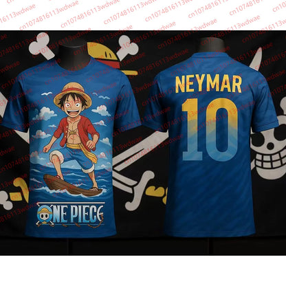 One Piece Anime Costume T-Shirt | Luffy Football Jersey