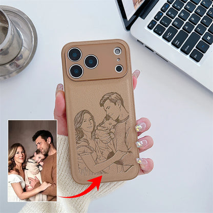 The Engraved Portrait: Custom Line Art Case