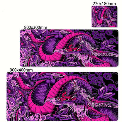 XL Gaming Mouse Pad – Black & White Dragon