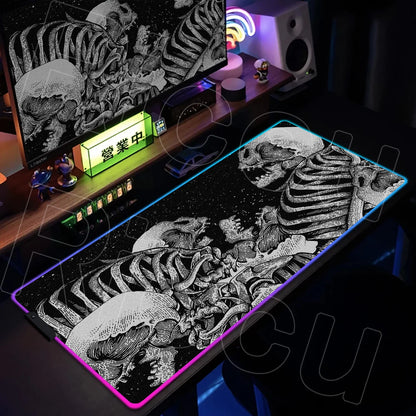 Horror Edition: XXL RGB Extended Gaming Desk Mat with Custom LED Lighting