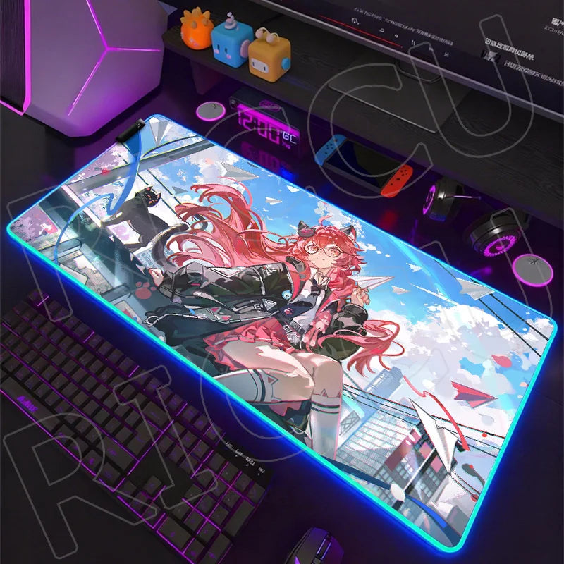 NTE Edition: RGB Extended Gaming Desk Mat with Custom LED Lighting