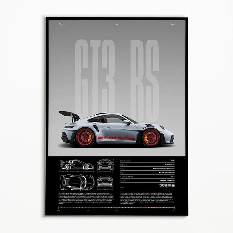 The Heritage Garage Series: Classic Black & White Car Canvas Art