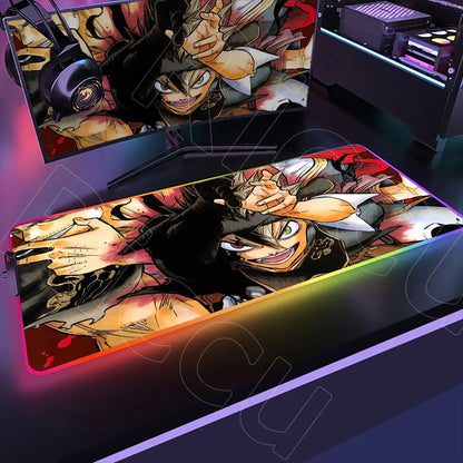 XXL RGB Gaming Mouse Pad – Black Clover Asta Deskmat