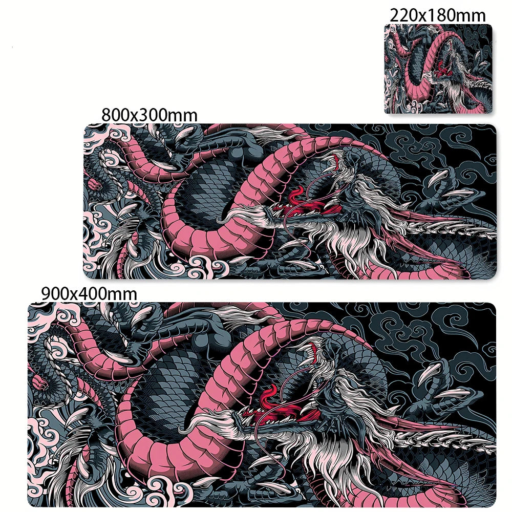 XL Gaming Mouse Pad – Black & White Dragon
