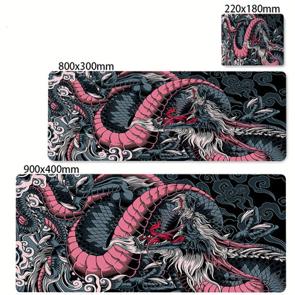 XL Gaming Mouse Pad – Black & White Dragon
