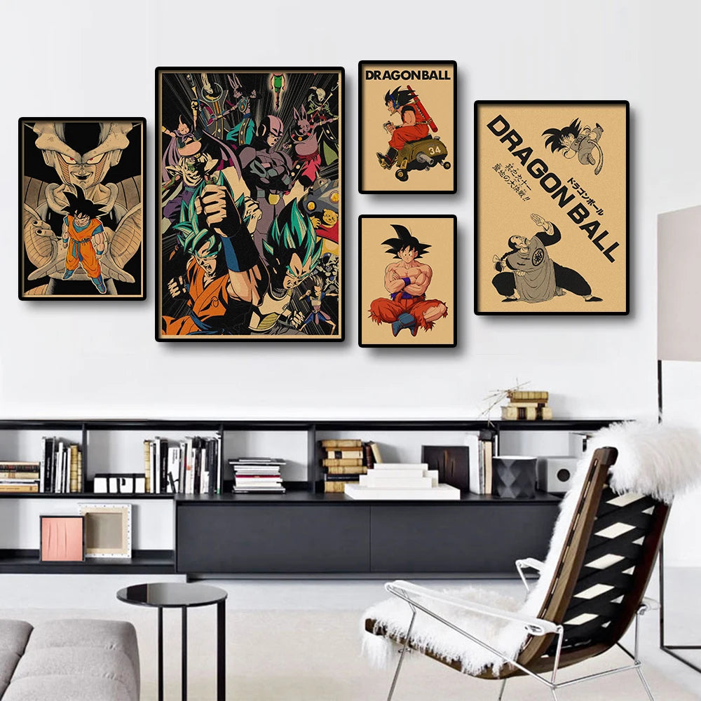 Dragon Ball Anime Canvas Poster – Goku, Vegeta & More