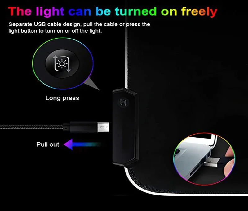 Sea Edition: RGB Extended Gaming Desk Mat with Custom LED Lighting