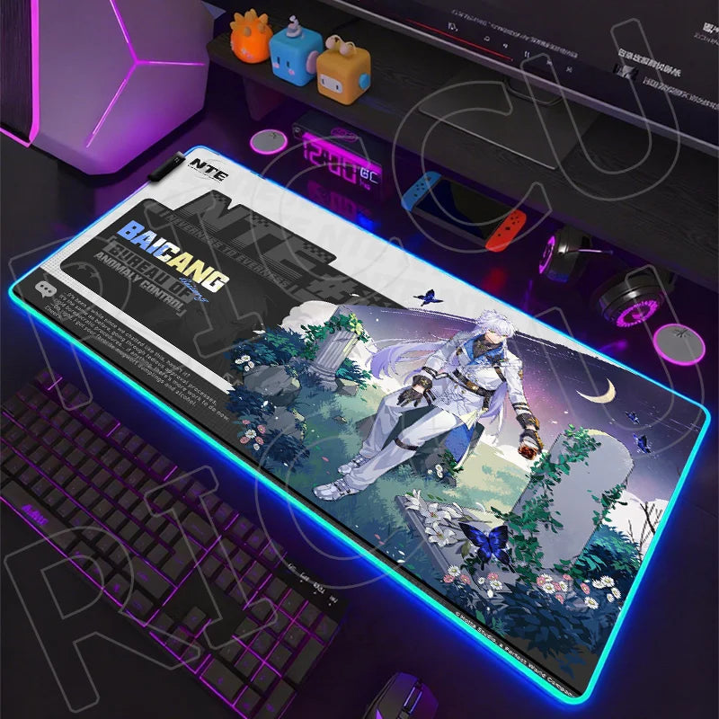 NTE Edition: RGB Extended Gaming Desk Mat with Custom LED Lighting