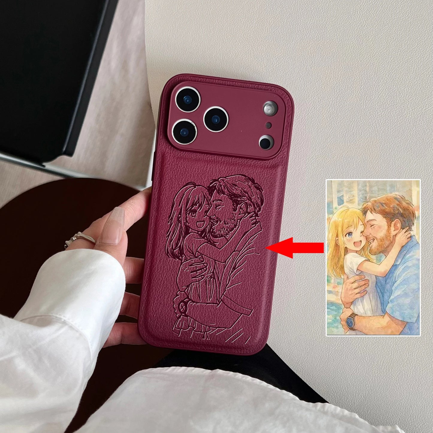 The Keepsake Series: Custom Engraved Photo Line Art Case