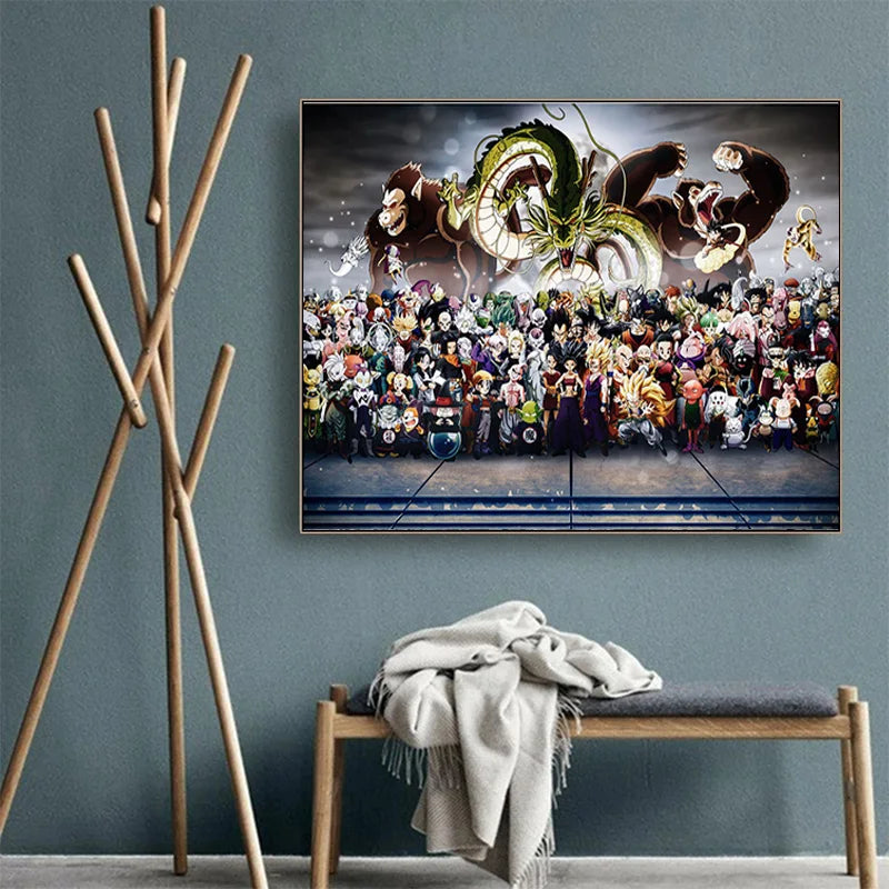 Naruto & Dragon Ball Anime Poster – HD Canvas Wall Art