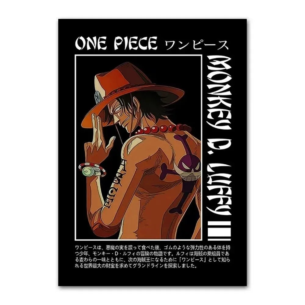 One Piece Anime Canvas Poster – Luffy & Characters Wall Art