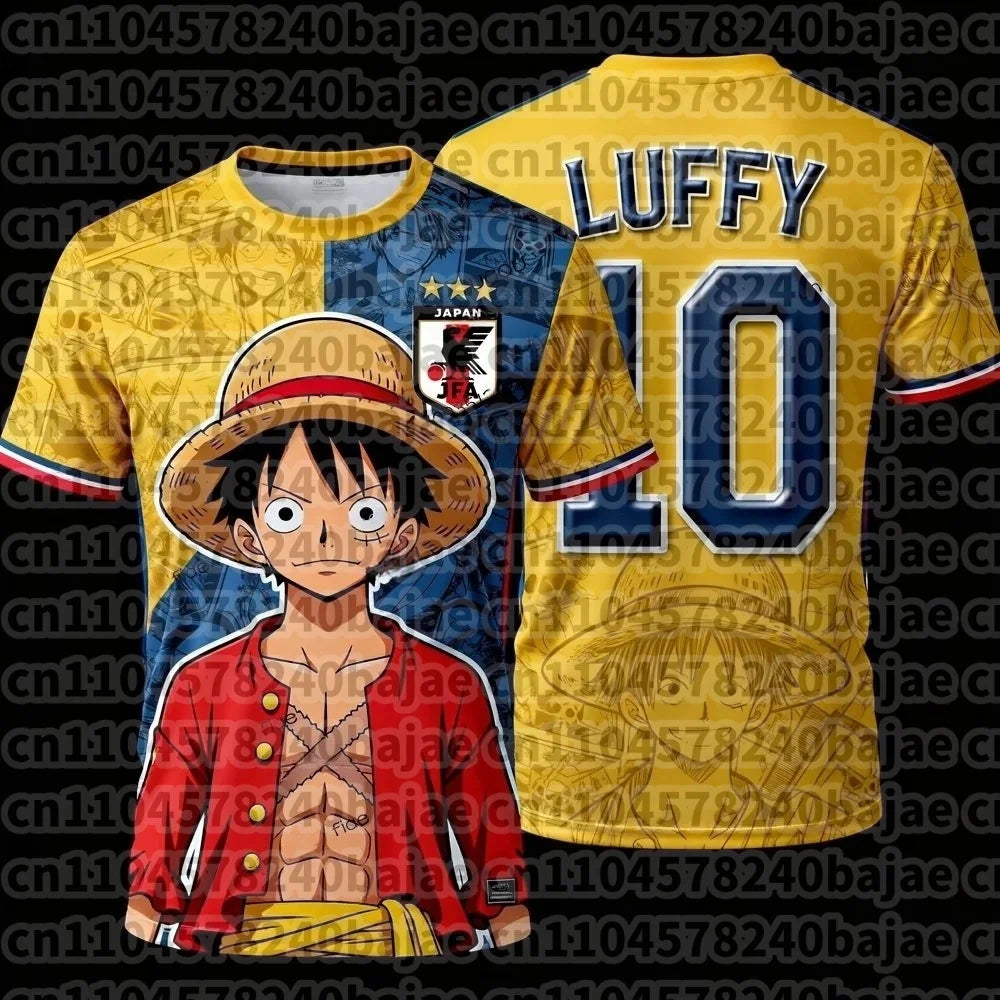 One Piece Luffy Japan Football Jersey T-Shirt