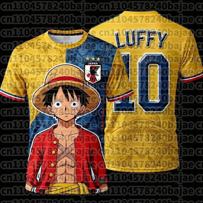 One Piece Luffy Japan Football Jersey T-Shirt